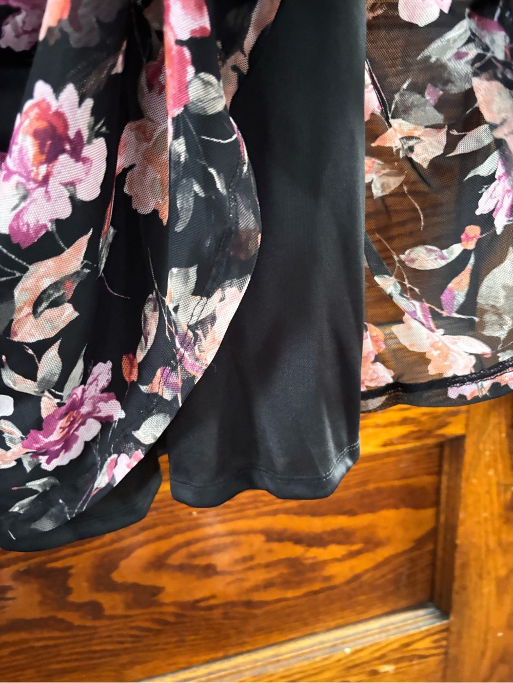 torrid Black Midi Dress with Pink Floral Print - Picture 4 of 13